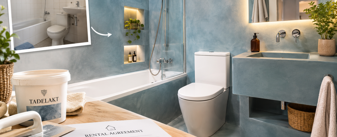 Tadelakt en baños de alquiler: cómo renovar sin perder la fianza